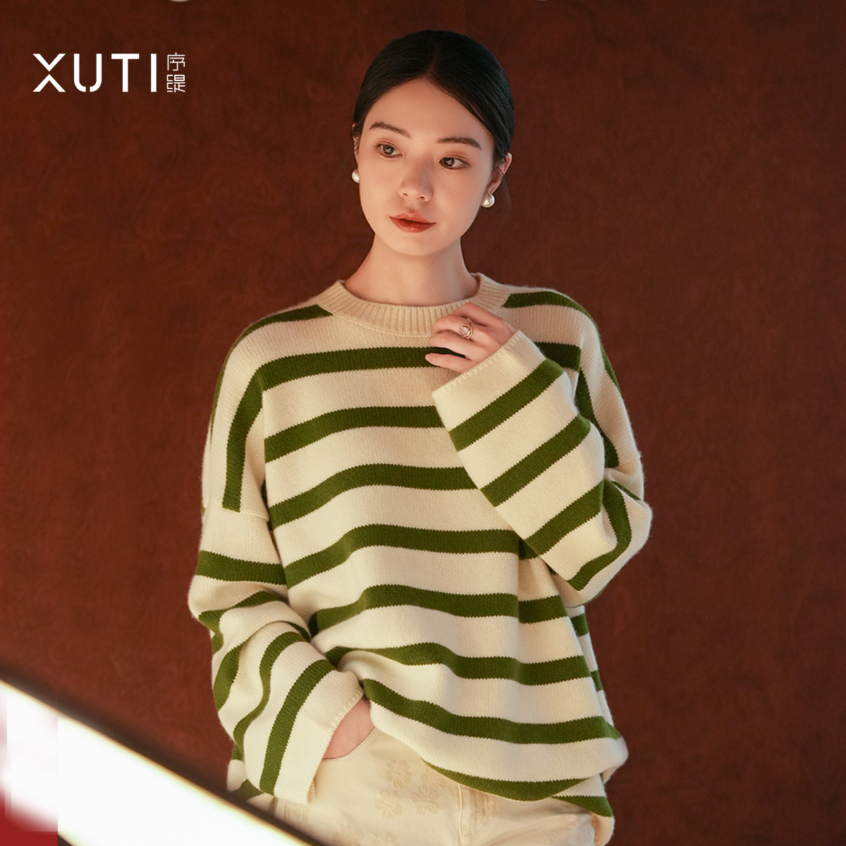 秋季100%山羊绒针织上衣女毛衣