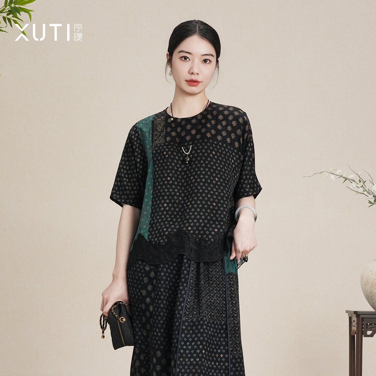 序缇质造『洒金笺』香云纱非遗100%桑蚕丝新中式上衣女H116-