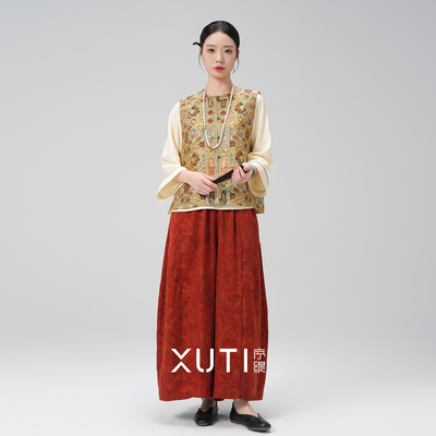 序缇质造新中式国风女装鎏金唐锦织锦75姆米重工马甲H260-9151