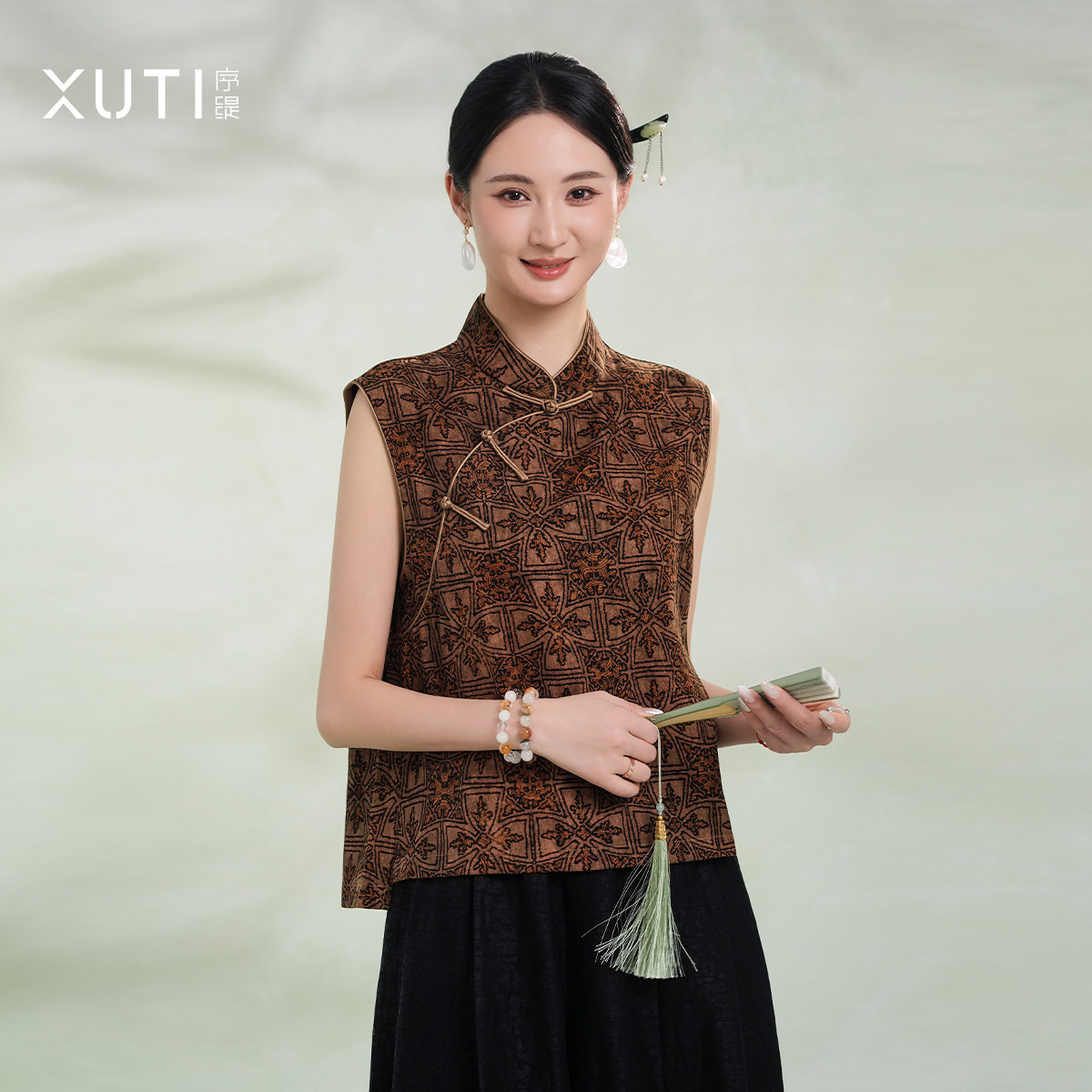 序缇质造新中式100%桑蚕丝斜襟盘扣上衣女2026春夏新款S10