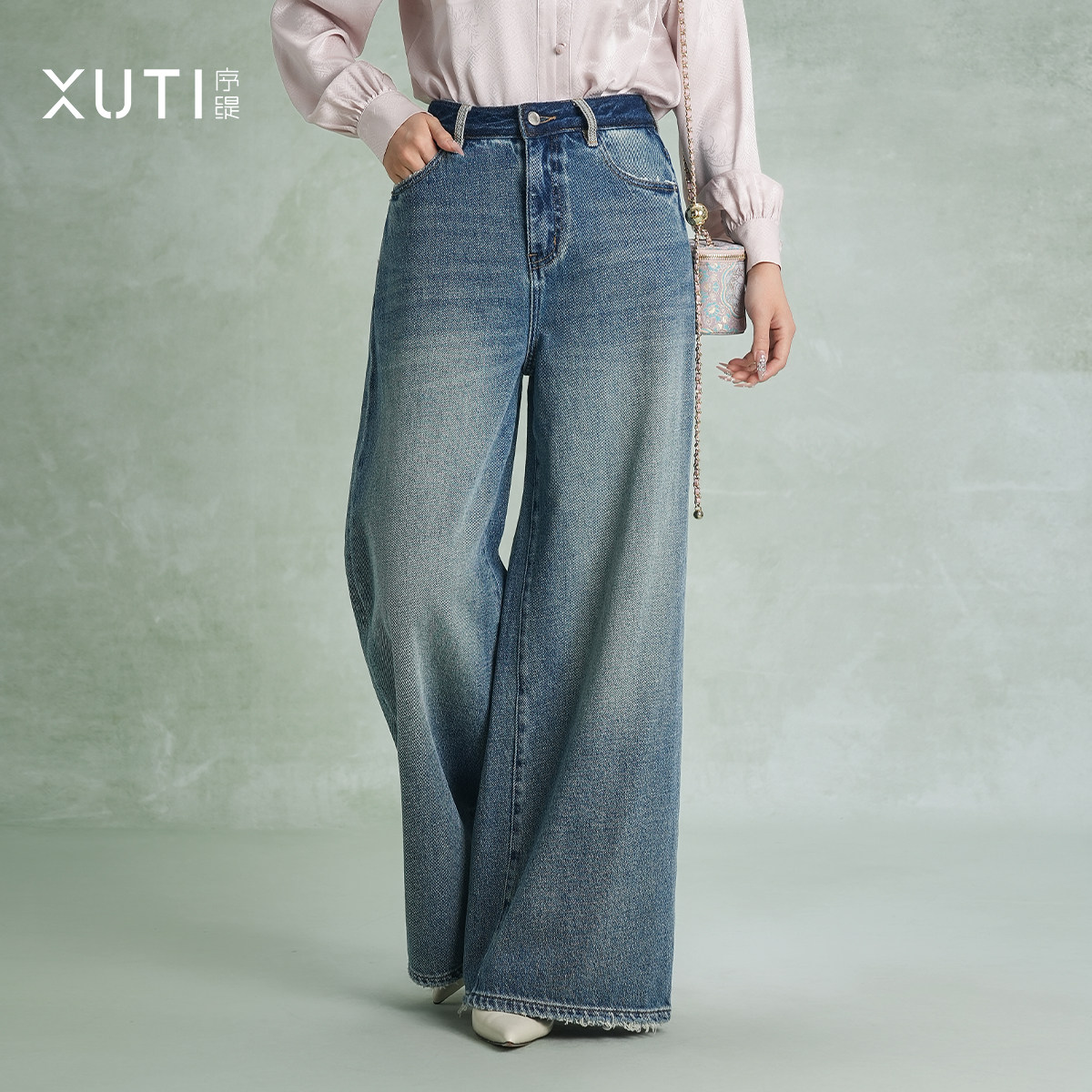 序缇质造休闲阔腿牛仔裤女2026早春新款宽松显瘦长裤子H352-28055,女装/女士精品,裤子,淘宝优惠券,粉丝福利购,淘宝优惠卷
