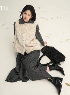 序缇质造『玉堂金马』100%皮毛一体高端皮草女马甲外套H270-26081