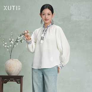 序缇质造100%桑蚕丝四经绞罗 新中式立领上衣女早春新款H49-27775