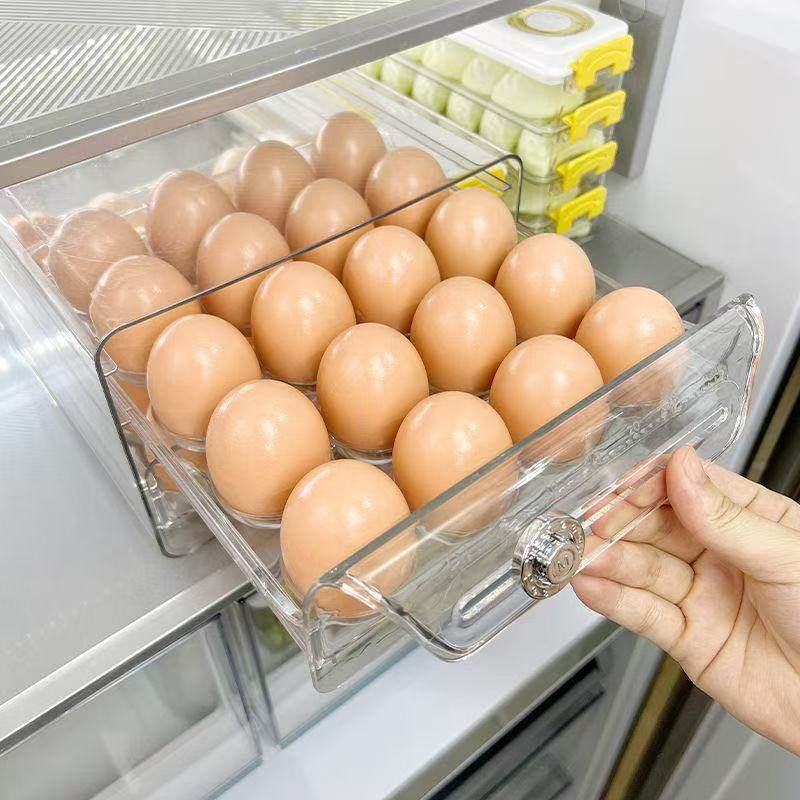 大号冰箱抽屉式鸡蛋收纳盒多层食品防碎冷藏保鲜蛋托厨房整理神器