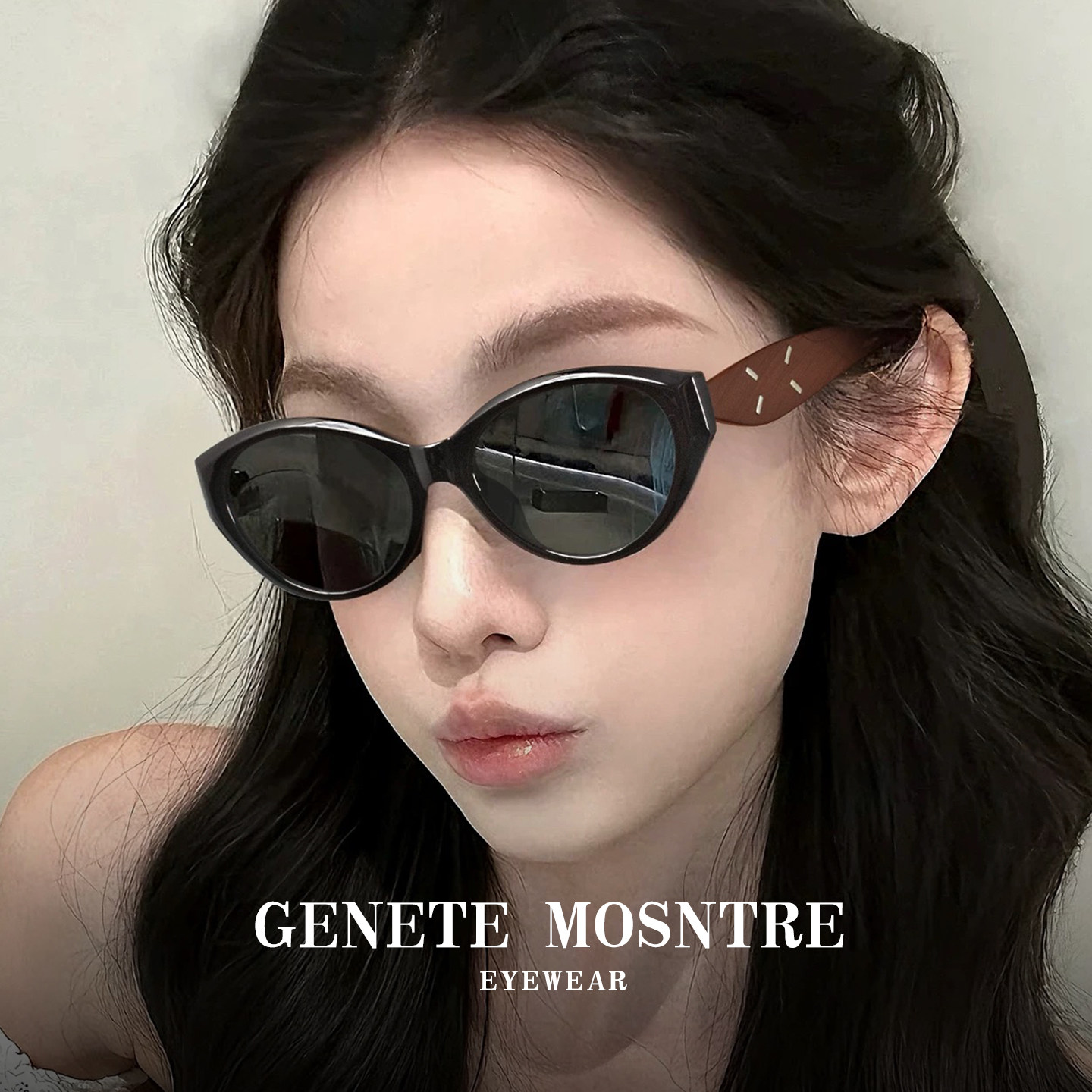 gm复古猫眼墨镜女2025新款高级感近视偏光太阳眼镜防晒可配带度数