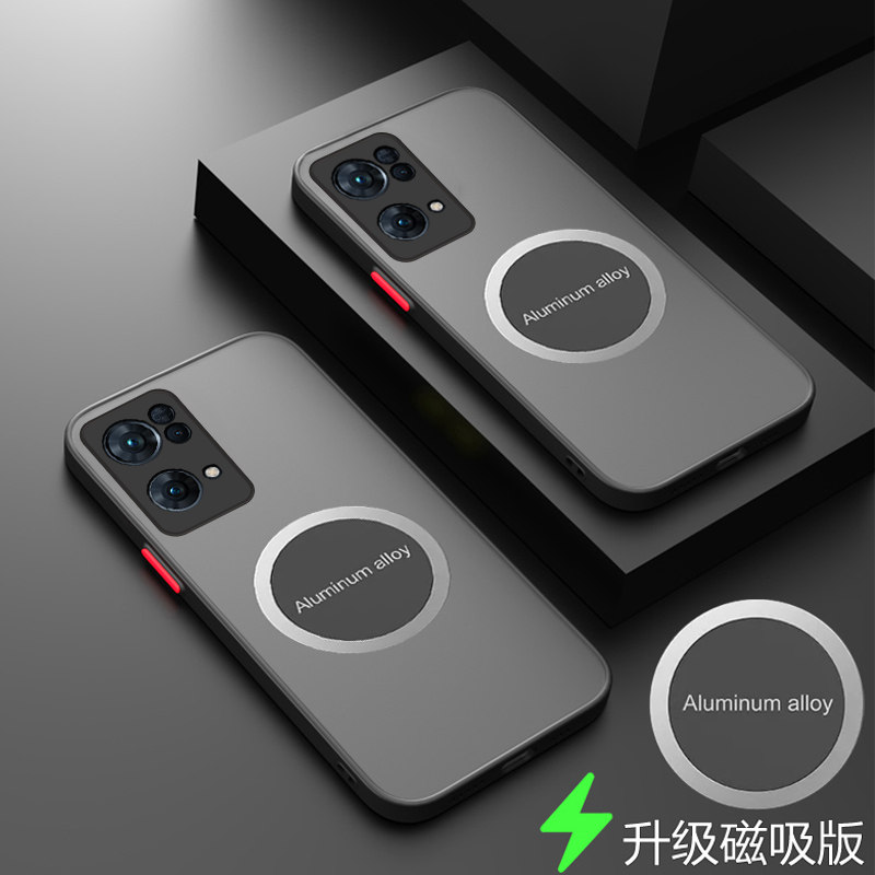 适用opporeno7手机壳磁吸Reno7Pro透明保护套opooreno7镜头全包防摔ooporeno7外壳opopreno7磨砂ooppreno7新