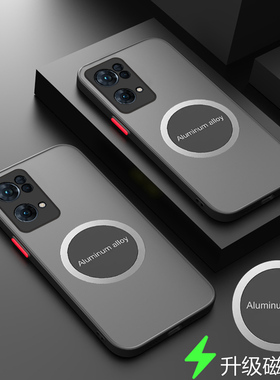 适用opporeno7手机壳磁吸Reno7Pro透明保护套opooreno7镜头全包防摔ooporeno7外壳opopreno7磨砂ooppreno7新