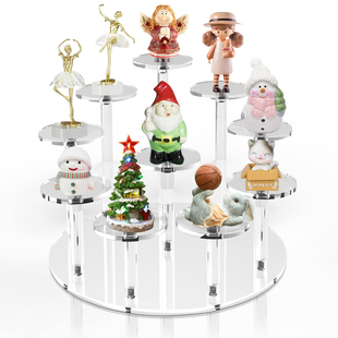 亚克力展示架圆形阶梯收纳架动漫公仔手办展架玩偶模型摆放陈列架