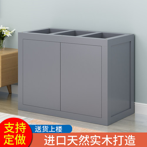 实木鱼缸柜底柜客厅家用松木隔断柜彷ADA水族箱承重底座架子定制