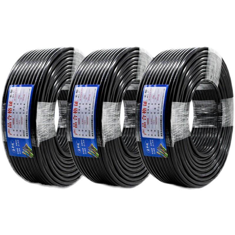 玉达国标ZCRVV护套线2芯家用电线纯铜线芯阻燃监控设备电源线电缆