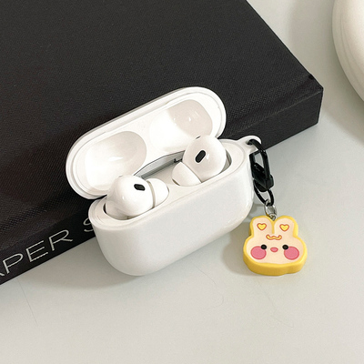 ins风果冻白/腮红兔子适用苹果AIRPODSPRO2二代蓝牙3代IPHONE无线耳机壳第二第三代保护套三代耳机盒创意软壳