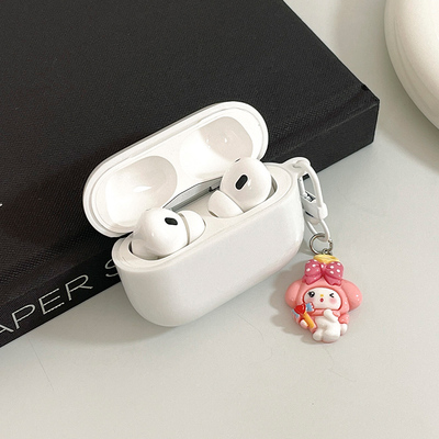 无耳机果冻白白色天使适用苹果AIRPODSPRO2二代蓝牙3代IPHONE无线耳机壳第二第三代保护套三代耳机盒创意软壳