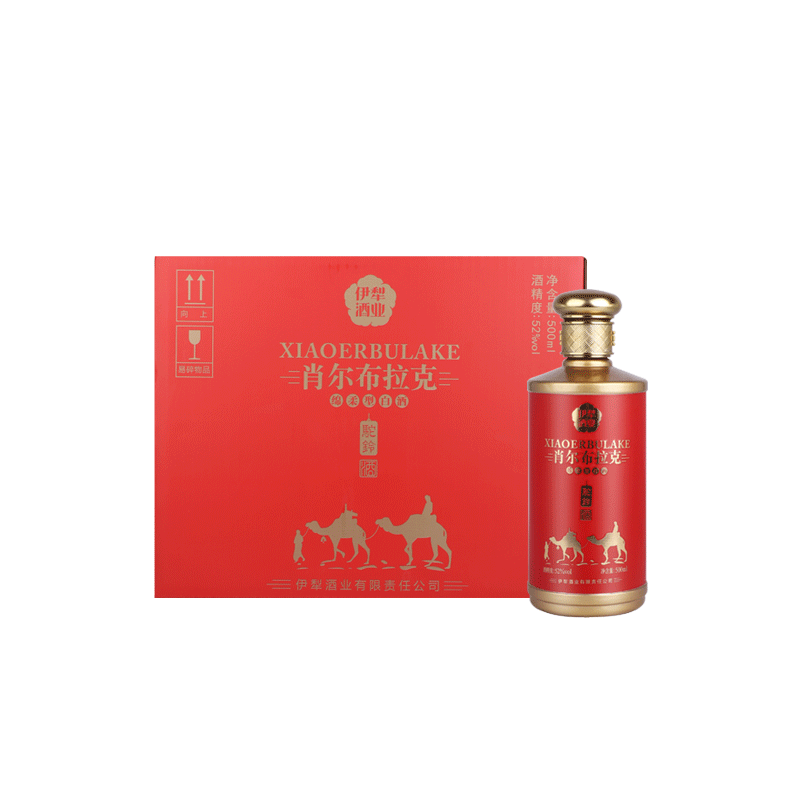 新疆伊犁酒业肖尔布拉克驼铃酒52度白酒500mL*6瓶绵柔型口粮酒水