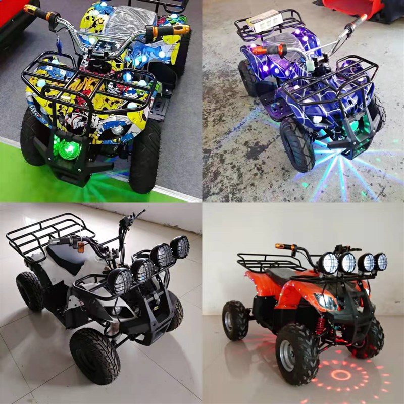 新款四轮大沙滩车全地形电动广场游乐车商场摆摊发光沙滩儿童双人