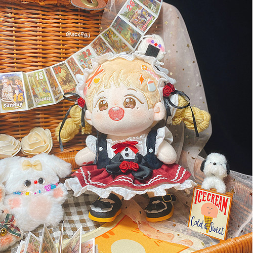 20厘米复古棉花娃衣裙无属性娃娃公仔衣服替换装玩偶娃裙公主裙