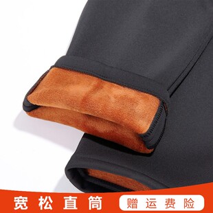 中老年人加绒加厚妈妈裤子女秋冬奶奶装外穿女裤老人大Z码宽松棉