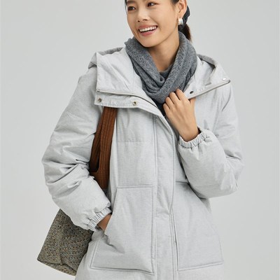 无色无味女士冬季鹅绒服加厚保暖休闲中长妈妈羽绒服女款御寒外套