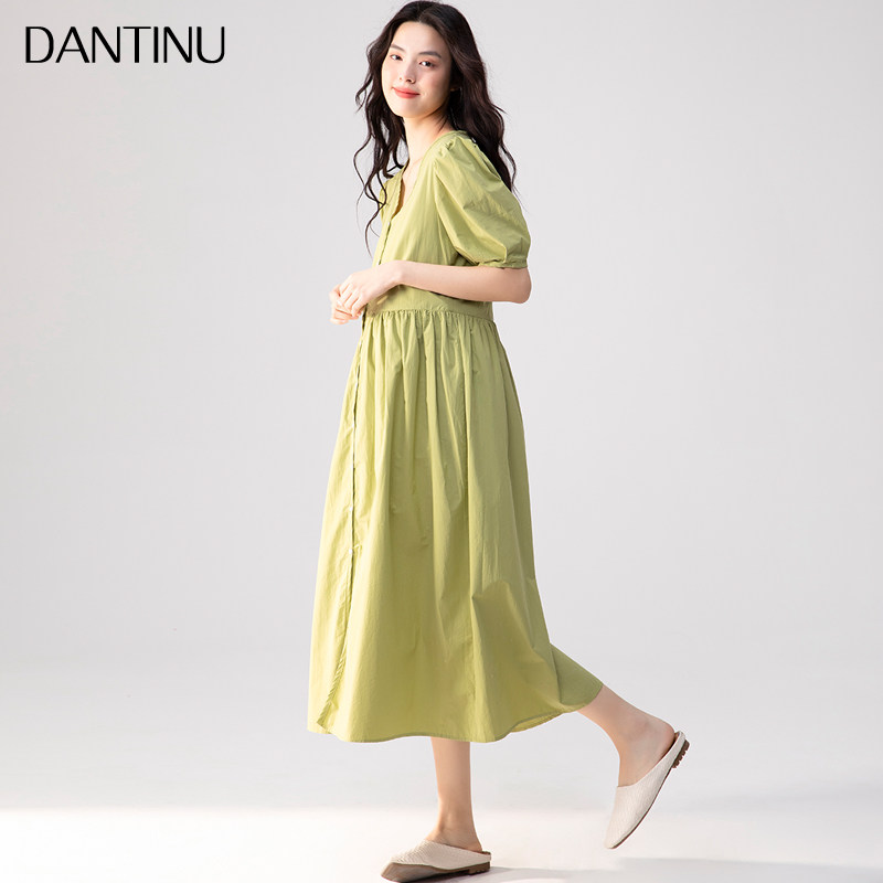 孕妇连衣裙长g款气质V领短袖夏天大码夏装显瘦宽松春夏季仙女长裙