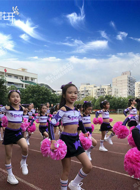 新款啦啦队服装女中小学生韩版学院风儿童L专业啦啦操比赛服演出