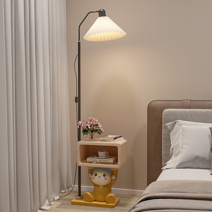 儿童床头柜落地带灯一体小型现代简约床边置物架收纳轻奢创意可爱