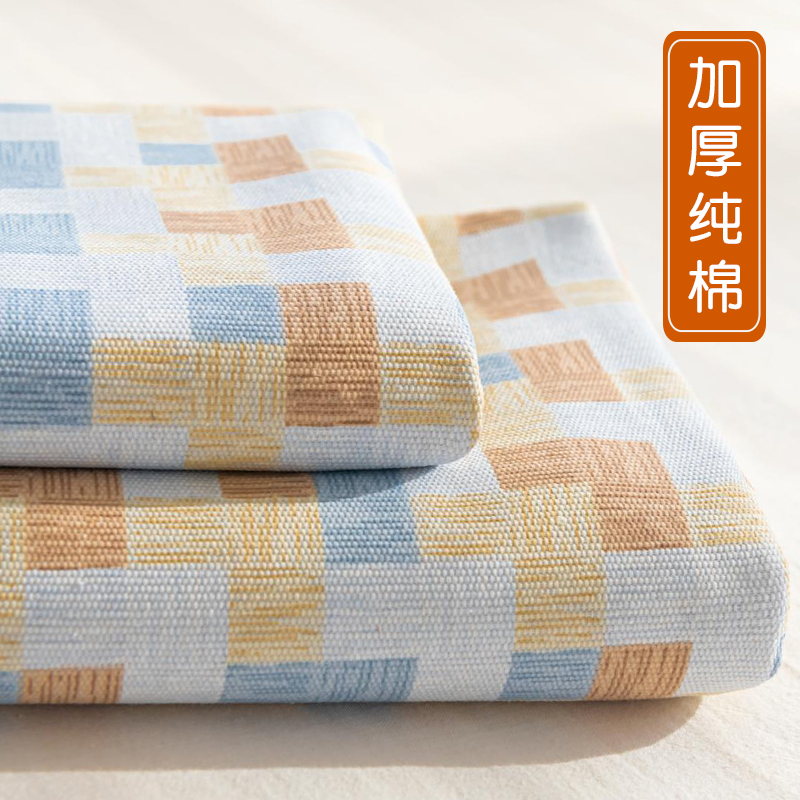 加厚纯棉老粗布牀单 单件学生宿舍单人F被单100全棉亚麻粗布三件