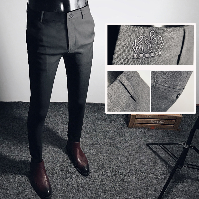 男士秋冬裤子新款百搭q休闲长裤韩版修身小脚英伦商务百搭西裤潮