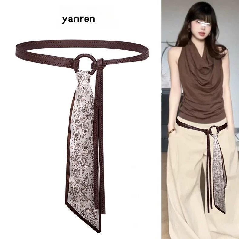 丝巾腰带配饰女高级感装饰配牛仔裤裙子美式复古辣妹皮带y2k腰链