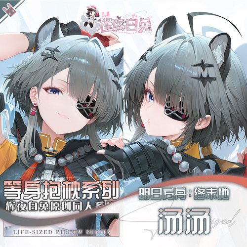 辉夜白兔原创汤汤明日方舟终末地二次元动漫周边等身可定制抱枕套