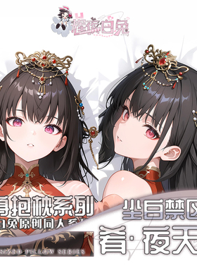 辉夜白兔原创肴夜天光尘白禁区二次元游戏周边等身抱枕套