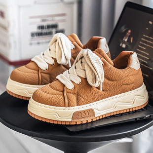 学生运动潮流增高板鞋 防水防滑厚底休闲百搭小白鞋 冬季 欧洲站男鞋