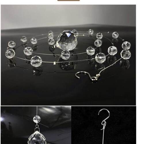 婚庆道具婚礼堂吊顶定位珠圆环铁艺黑色架子婚礼舞台装饰水晶珠帘
