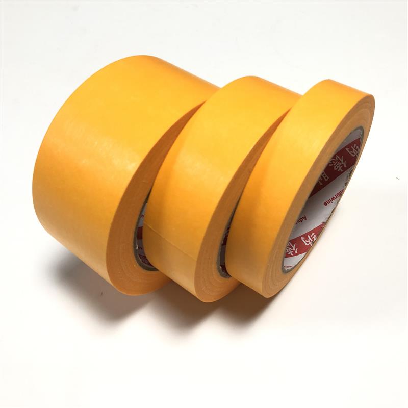 代替3M244美纹纸黄色和纸胶带 耐高温汽车喷漆遮蔽无痕黄色美纹纸