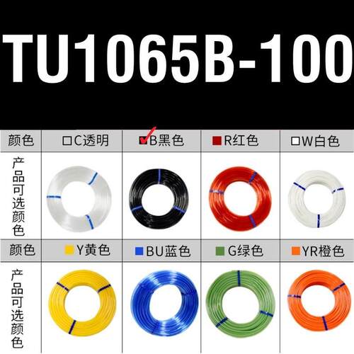 SMC气管TU0425BU/0604C/0805B/1065W/1208R-100 TU1612YR/G-20