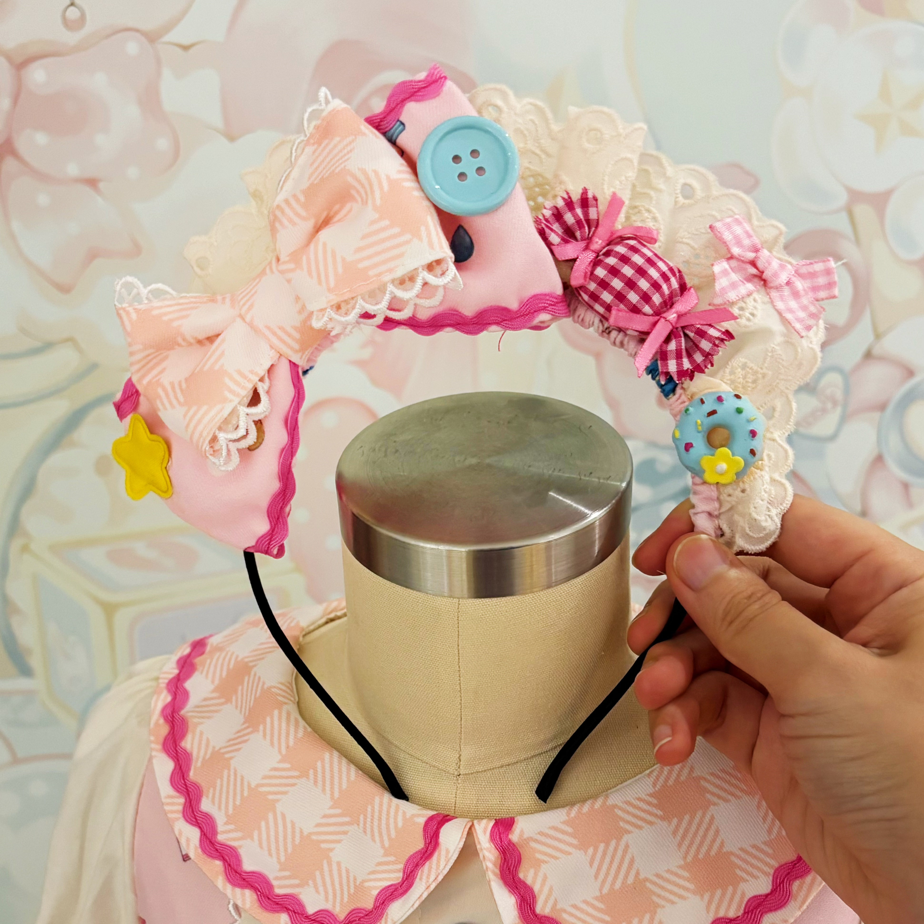 妮拉兔【汪酥酥】粉色蝴蝶结发箍KC,模玩/动漫/周边/娃圈三坑/桌游,lolita洛丽塔配饰小物/道具,淘宝优惠券,粉丝福利购,淘宝优惠卷