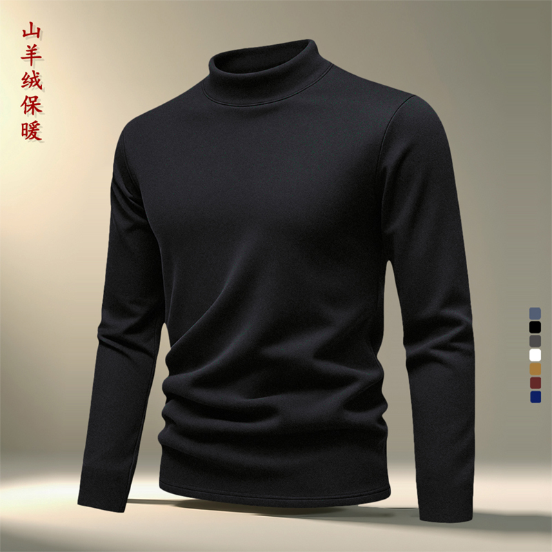 男羊绒蛋白t恤保暖上衣高端德绒