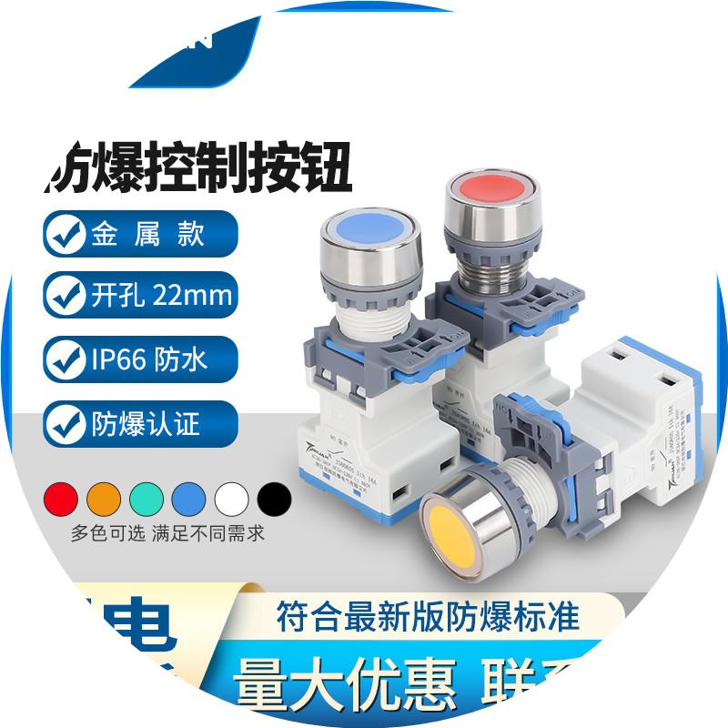 JS8080S不锈钢防爆防尘防腐控制按钮开孔22mm开关一开一闭两常开