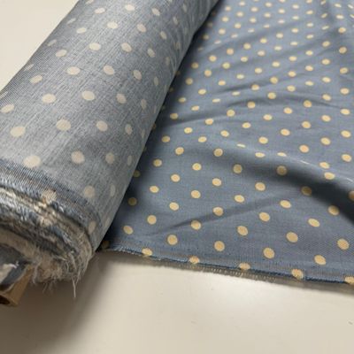 （2米价）雾霾蓝藏青小波点人棉绵绸面料斜纹自带光泽面料细腻
