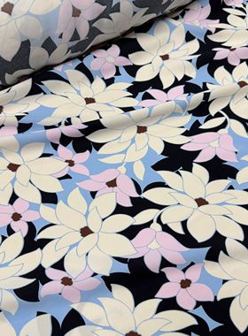 2025新款花卉图案英国hobbs品牌女装面料连衣裙面料diy