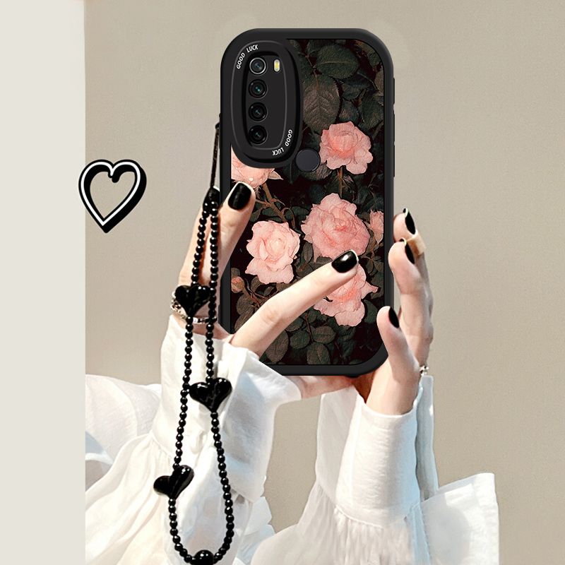 note8软壳玫瑰花红米复古