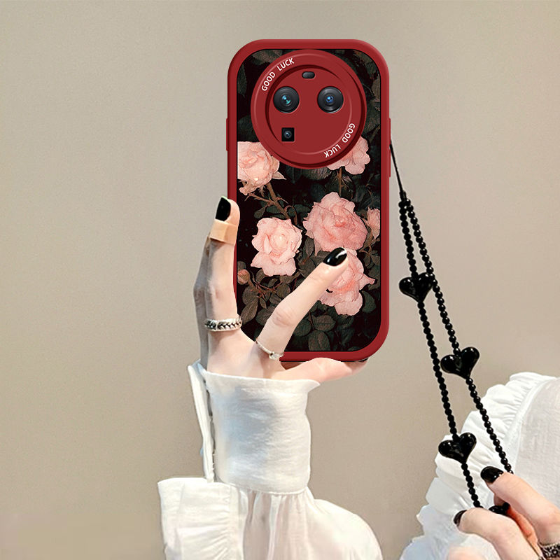 oppofindx6硅胶玫瑰花手机壳复古