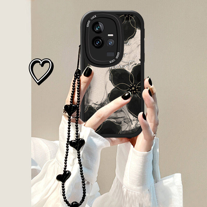 vivoiqoo11硅胶水墨花手机壳创意