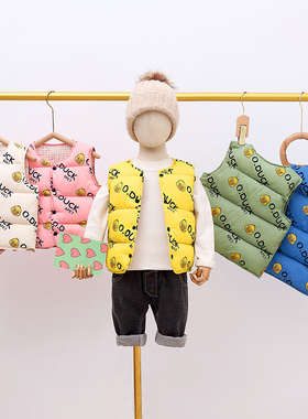 1小黄鸭秋冬童装儿童棉马甲男女童棉背心宝宝保暖棉坎肩内搭外穿