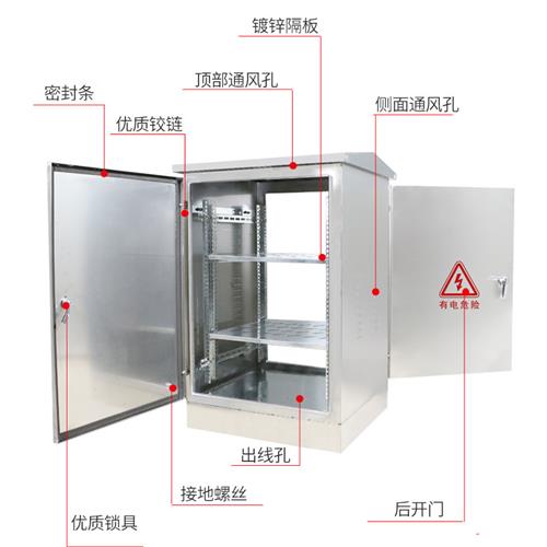 室外防水不锈钢网络机柜弱电箱9U12U设备机柜1.2米双开门交换柜