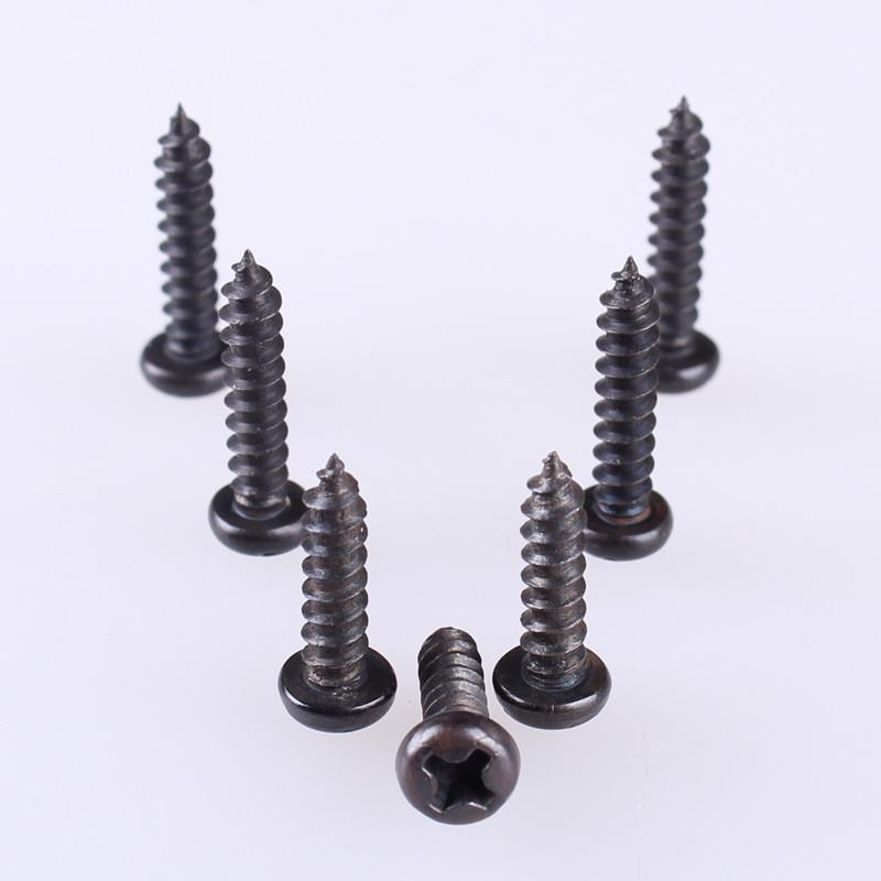 发黑色十字盘头自攻螺钉 圆头自攻螺丝 M2 M2.5 M2.6 M3 M4全系列