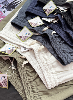 出口岛国订单 外贸男装夏季男士透气松紧腰休闲棉麻短裤S00558