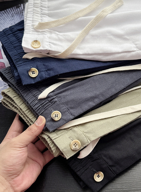 水洗亚麻裤 外贸日单尾货夏季男士宽松休闲棉麻裤直筒裤S00553