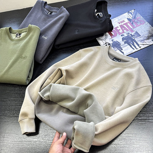 线下598！加绒加厚！冬季男士时尚圆领刺绣休闲卫衣潮S00249