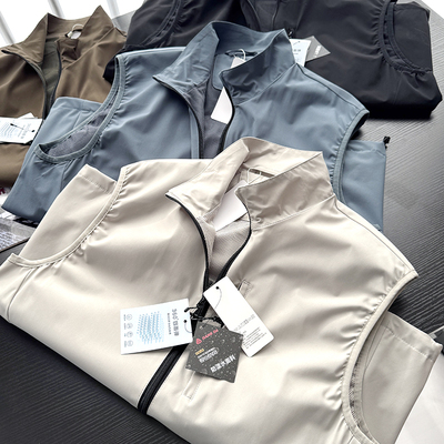 轻盈防风防水休闲立领马甲春季男女户外运动机能背心外套S00440