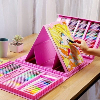 Students 208pcs Drawing Set Watercolor Pens & Oil Pastel