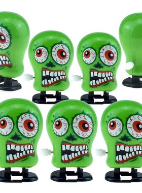 Funny Wind Up Toy Jumping Green Demon Doll Haloween Trick Or